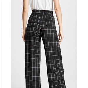 Wide leg checkered trousers/pants